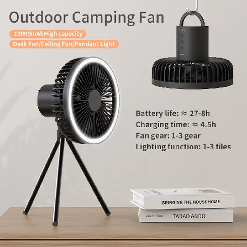 Portable Rechargeable Folding Tripod Fan